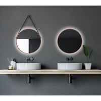 Talos Dekorativer runder Wandspiegel mit indirekter LED Beleuchtung matt Ø 50 cm