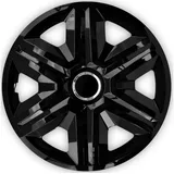 NRM Fast 4X Universal Radkappen Radzierblenden Radblenden Auto KFZ 4 Stück (Schwarz, 16")