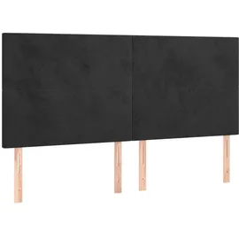 vidaXL Boxspringbett mit Matratze Schwarz 180x200 cm Samt