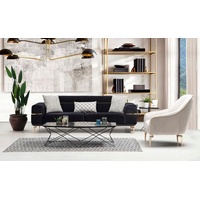 JVmoebel Sofa Sofagarnitur Sofa Garnitur Sofas 3+1 Sitz Sessel Möbel Polster, Made in Europe schwarz|weiß