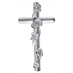 Kreuz-Anhänger JOBO "Anhänger Kreuz mit Rosen", silber (silber 925), Schmuckanhänger, Damen, Silber 925 (Sterlingsilber), 925 Silber