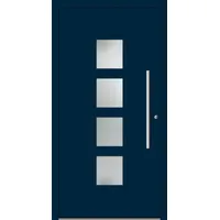 Aluminium Haustür nach Maß "DORA" 60 mm RC2 Stahlblau RAL 5011 beidseitig innen öffnend DIN rechts