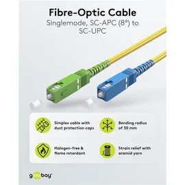 goobay 59664 20 m FTTH OS2 Yellow, (Simplex)