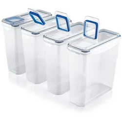 GOURMETmaxx Frischhaltedosen Klick-it hoch - 8-tlg. - weiß/blau