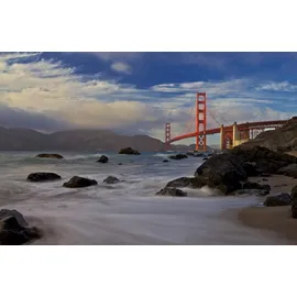 Papermoon Fototapete Photo-Art EVGENY VASENEV, GOLDEN GATE BRIDGE", bunt 3 m x 2.23 m