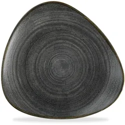 Churchill Super Vitrified Stonecast Raw Black Triangle Plate 22.9cm, 12 Stück