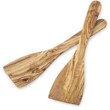 Forest Decor 2 Stück Holzspatel aus Naturholz zum Kochen, Backen und Servieren von Speisen, Vintage Bauernhaus Stil, handgefertigt in Deutschland