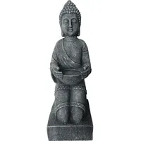 Relaxdays Buddha Figur 43 cm, Grau
