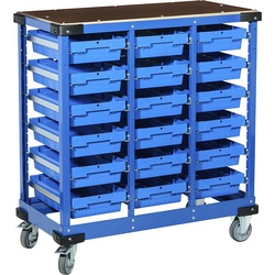 kaiserkraft Business-Koffer blau|silberfarben
