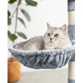 LIONTO Liegemulde für Kratzbäume, Liegefläche mit stabilem Metallrahmen & 15 cm Tiefe, hellgrau