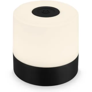 Briloner Mini LED Tischlampe Kabellos, IP44 Spritzwasserschutz, Touchfunktion, in Stufen dimmbar, Warmweißes Licht, 7x7 cm, Nachtlicht baby, Schwarz