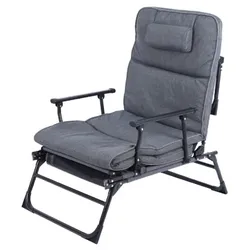Lex 2 in 1 Gartenliege Ruheliege Liegebett Relaxsessel Ruhesessel Gästebett Kopfkissen grau : Grau