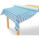 LILENO HOME Tischdeckenrolle 1,10 x 25 m - Tischdecke Bayrische Raute Blau aus Vlies - Stoffähnlich, abwaschbare Tischdecke als Rolle, Meterware Tischtuchrolle - Einweg Papiertischdecke