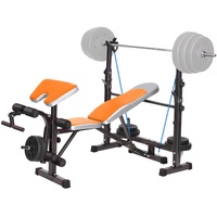 HAKENO Hantelbank mit Curlpult, und Beincurler Multifunktion Hantelbank verstellbar klappbar Bankdrücken Weight Bench Schrägbank