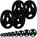 MOVIT Hantelscheiben Set PRO Gusseisen mit Griff, 3 kg, (Set), 0,5kg bis 20,0kg, Gewichtsscheiben, Bohrung 30/31 mm, Gewichte Hantel 4x 0,75 kg Set