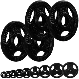 MOVIT Hantelscheiben Set PRO Gusseisen mit Griff, 3 kg, (Set), 0,5kg bis 20,0kg, Gewichtsscheiben, Bohrung 30/31 mm, Gewichte Hantel 4x 0,75 kg Set