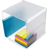 kompatible Ware Deflecto "Cube" Aufbewahrungsbox transparent 15,3 x 15,3 x 18,3 cm
