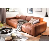 KAWOLA Big Sofa PALACE 3-Sitzer mit Sitztiefenverstellung Leder brandy