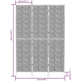 vidaXL Paravent 3-tlg. Braun 122x180 cm Wasserhyazinthe