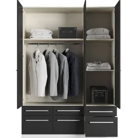 Priess Wäscheschrank Barcelona 140 x 193 x 54 cm Schwarz/Weiß