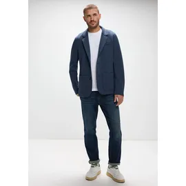 STREET ONE MEN, Herren, Gr. XXL (46), blau (bold blau), Stoff, 75% Polyester, 20% Viskose, 5% Elasthan, unifarben, normal normal, V-Ausschnitt, Bündchen, Jacken Blouson, aus elastischem Materialmix