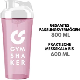gymshaker Protein Shaker 800 ml mit Wabenstruktur-Sieb rosa