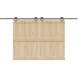 vidaXL Schiebetürbeschlag-Set 400 cm Stahl Schwarz