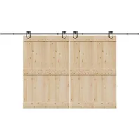 vidaXL Schiebetürbeschlag-Set 400 cm Stahl Schwarz