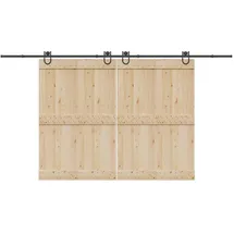 vidaXL Schiebetürbeschlag-Set 400 cm Stahl Schwarz