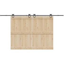 vidaXL Schiebetürbeschlag-Set 400 cm Stahl Schwarz