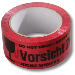 VEPATIM 36x Warnklebeband "Vorsicht Zerbrechlich" PP Acrylatkleber geräuscharm 50mm x 66m
