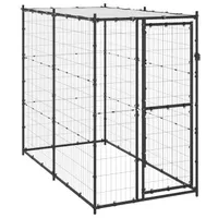 vidaXL Outdoor-Hundezwinger 110 x 220 x 180 cm Stahl Schwarz