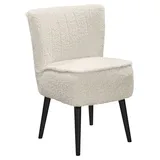 Sessel Wohnzimmersessel Cocktailsessel Polstersessel Teddystoff Creme