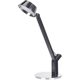 Beliani LED-Schreibtischlampe Silber Metall mit USB-Port Dimmbar Verstellbarer Schirm Helligkeitsregulierung Modern Büro Ausstattung Arbeitsleuchte