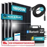 SUNNIVA® 1800W Balkonkraftwerk 2000W komplett Steckdose - Astro Energy 2000W Wechselrichter - PV Solaranlage Komplettset - 4x 450W (1800W) Solarmodule - inkl. 5m Kabel - Bluetooth, WIFI