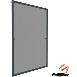 Tectake Fliegengitter mit Aluminiumrahmen 80 x 100 cm Grau
