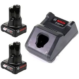 Bosch GAL 12V-40 Schnell Ladegerät + 2 x 6,0 Ah Akku