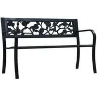 Furnicato Gartenbank 125 cm Schwarz Stahl