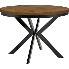 dekori.interiors Endik Ø 100/200 cm Eiche Lefkas/schwarz