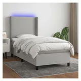 vidaXL Boxspringbett 100 x 200 cm Hellgrau