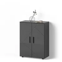 Livinity® Midischrank, Anthrazit, Anthrazit, 3 Fächer, Rechteckig, 60x81x30 cm,