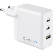 Xlayer Powercharger 65W USB-A, 2x USB-C Ladegerät, weiß
