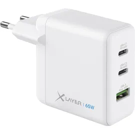 Xlayer Powercharger 65W USB-A, 2x USB-C Ladegerät, weiß