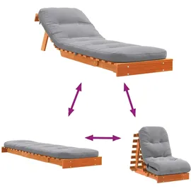 vidaXL Futon Schlafsofa mit Matratze Braun 60x206x11 Massivholz Kiefer