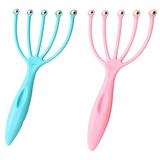 yufana 2 Stück Kopfhaut Massage Set Kopfmassagegerät Kopfmassage Spinne Kopfhaut Kratzer Massage Förderung der Durchblutung,Scalp Massage Scratcher für Deep Relax Head und Stressabbau(Blau + Rosa)