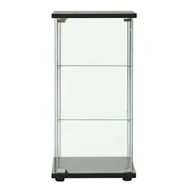 vidaXL Vitrinenschrank Hartglas Schwarz