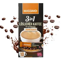 MASSIMO 3in1 Löslicher Instant Kaffee Stick mit Rohrzucker 16 Schachtel á 125g