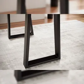 KADIMA DESIGN Schreibtisch 118x41x76,5 cm Akazie Massivholz / Metall Computertisch Baumkante, Homeoffice Bürotisch Massiv Schmal, Holztisch Laptoptisch