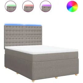 vidaXL Boxspringbett mit Matratze Taupe 140x200 cm Stoff