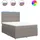 vidaXL Boxspringbett mit Matratze Taupe 140x200 cm Stoff